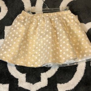 Gold and white polkadot skirt